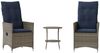 vidaXL 3-teiliges Bistro-Set mit Kissen Grau Poly Rattan 365656 Bild 2