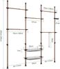SoBuy KLS04-II-BR Garderobenständer, Metall, PVC-Furnier, Braun, 62 x 200 x 75 cm Bild 3