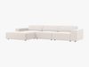 Micadoni Ecksofa Jodie 4-Sitzer Links Strukturierter Stoff Megan Helles Beige Bild 2
