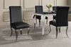 riess-ambiente Esszimmerstuhl MODERN BAROCK DELUXE schwarz/silber - Samt-Bezug, Edelstahlbeine (Einzelartikel, 1 St), weiche Polsterung & Barock Design - ideal für Esszimmer & Schminktisch Bild 5
