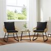 Yaheetech Balkonset 3er-Set Gartenmöbel-Set aus PE-Rattangeflecht, mit 2 Lehnstühle & 1 Beistelltisch Bild 3