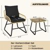 Yaheetech Balkonset 3er-Set Gartenmöbel-Set aus PE-Rattangeflecht, mit 2 Lehnstühle & 1 Beistelltisch Bild 4