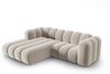 Micadoni Modulares Ecksofa Lupine 3-Sitzer Links Samtstoff Salvador Beige Bild 2