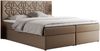 Boxspringbett, Doppelbett mit Multipocket-Matratzen und Topper, dekoratives Kopfteil - LEILA - 180 x 200 cm - Braun Kunstleder - H4 Bild 3