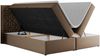 Boxspringbett, Doppelbett mit Multipocket-Matratzen und Topper, dekoratives Kopfteil - LEILA - 180 x 200 cm - Braun Kunstleder - H4 Bild 4