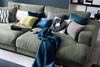 KAWOLA Big Sofa MADELINE mit Holztablett natur für Armlehne Stoff olivgrün 85 x 170 x 290 cm Bild 4