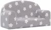 vidaXL Kindersofa 2-Sitzer Hellgrau mit Sternen Weich Plüsch 357010 Bild 2