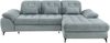 Polsterecke >Devland< Schlaffunktion, Stauraum, Cord Aqua - 273x105x189cm (BxHxT) Bild 3
