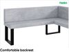 MEBLINI Eckbank für Esszimmer - Küchenbank - Essecke - Sitzecke Küche - TONI - U-Beine 128x168x87cm Rechts - Hellgrau Samt Bild 5