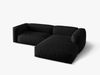 Micadoni Ecksofa Martina 2-Sitzer Rechts Strukturierter Stoff Schwarz Bild 3
