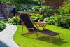 Liegestuhl Sonnenliege schwarz Fußablage Kissen Gartenliege Holz Deckchair Gartenmöbel 10-305FKD Bild 3