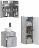 vidaXL Badezimmermöbel-Set 4 pcs Grau Sonoma Ingenieurholz und Glas 3407476 Bild 2
