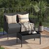 STEELSØN 'Thalora' Gartentisch, schwarz, 39x40x60 cm, aus Polyrattan mit Glasplatte Bild 2