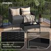 STEELSØN 'Thalora' Gartentisch, schwarz, 39x40x60 cm, aus Polyrattan mit Glasplatte Bild 4