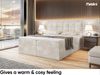 MEBLINI Boxspringbett DRAGO 160x200 cm mit Bettkasten - H4/Creme Samt Polsterbett - Doppelbett mit Topper & Taschenfederkern-Matratze Bild 4