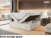 MEBLINI Boxspringbett DRAGO 160x200 cm mit Bettkasten - H4/Creme Samt Polsterbett - Doppelbett mit Topper & Taschenfederkern-Matratze Bild 5