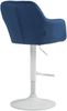CLP Barhocker Natoma Samt I 360° Drehbar, Metallgestell Mit Fußstütze,blau Metall matt weiss Bild 5