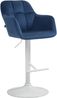 CLP Barhocker Natoma Samt I 360° Drehbar, Metallgestell Mit Fußstütze,blau Metall matt weiss Bild 1