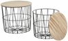 Beistelltisch Max 2er Set 46 x 46 x 40 cm Metallkorb mit abnehmbarer MDF-Platte Bild 5
