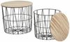 Beistelltisch Max 2er Set 46 x 46 x 40 cm Metallkorb mit abnehmbarer MDF-Platte Bild 4