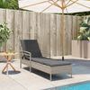 vidaXL Sonnenliege mit Auflage Hellgrau 63x200x81 cm Poly Rattan 368304 Bild 3