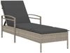 vidaXL Sonnenliege mit Auflage Hellgrau 63x200x81 cm Poly Rattan 368304 Bild 2