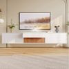 Merax Lowboard mit ausziehbarer Projektorablage (Wand- oder Bodenmontage, 1 St), TV-Schrank mit 3 Klapptüren und großem Stauraum, 180x34x30cm Bild 3
