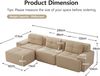 Sofa modular, Boneless-Design mit Sitztiefe 74 cm, Cordstoff, Beige, montagefrei,293*177*69 cm Bild 3