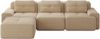 Sofa modular, Boneless-Design mit Sitztiefe 74 cm, Cordstoff, Beige, montagefrei,293*177*69 cm Bild 5