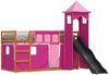 vidaXL Etagenbett mit Rutsche und Gardinen Rosa 90x200 cm 3284196 Bild 4