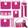 vidaXL Etagenbett mit Rutsche und Gardinen Rosa 90x200 cm 3284196 Bild 5