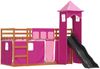 vidaXL Etagenbett mit Rutsche und Gardinen Rosa 90x200 cm 3284196 Bild 3