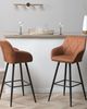 Beliani 'Darien' Barstuhl, 2er Set, Stoff, 103 x 54 x 50 cm, Braun Bild 2