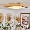 »Campertogno«, moderne Deckenlampe aus Metall/Holz/Kunststoff in Natur/Schwarz/Weiß, eckig, 35x35 cm, 2400 Lumen, 3000 Kelvin, 1 x LED 24 Watt (inkl. ) Bild 3