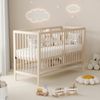 Merax Holz Babybett, 140x60x90cm multifunktionales Babybett, umwandelbar in Nebenbett / Malerbrettständer / Schreibtisch, höhenverstellbar, ohne Matratze, aus Fichte, natur Bild 5