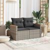 vidaXL Gartensofa 2-Sitzer mit Kissen Grau Poly Rattan 366144 Bild 3