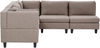 Beliani 'Unstad' Sofa, Braun, Stoff, 72 x 228 x 228 cm, ohne Ottomane, Rechts Bild 4