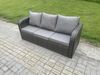 Fimous Rattan-Gartenmöbel 6-Sitzer Set Patio Tisch Sofa Stuhl Set mit Graue Kissen Beistelltisch Bild 4