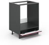 Herdumbauschrank Fame-Line Bordeaux Hochglanz 60 cm ohne Arbeitsplatte Vicco Bild 4