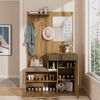 Garderobenset, Kompaktgarderobe, Flurgarderobe mit Spiegel und Polsterkissen, Flurschrank, Wohnwand, Regal, Flur- und Dielengarderobenpaneele, Schuhschrank, (B x H x T): 110 x 185,5 x 37 cm Bild 2