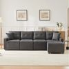 Merax Ecksofa 4-Sitzer Sofa, Cord-Sofa mit Stauraum, 1 Teile, Polstersofa für Apartment & Wohnzimmer Bild 2