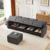 Merax Ecksofa 4-Sitzer Sofa, Cord-Sofa mit Stauraum, 1 Teile, Polstersofa für Apartment & Wohnzimmer Bild 4