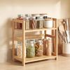SONGMICS Gewürzregal mit 2 Ebenen, Küchenregal, für Arbeitsplatte, Küche, beige Bild 2