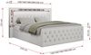 Boxspringbett, Stauraumbett mit Bettkasten, LED - GOLD-9 - 160x200cm - Weiß Kunstleder - H3 Bild 5
