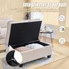 LVHOM Einzelsofa mit Ottomane, Chenille Chaiselongue Sessel mit Seitentasche, Relaxsessel Fernsehsessel Ohrensessel mit Hocker, Beige Bild 5