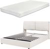 Polsterbett Lunner mit Matratze 140x200 cm Beige [en. casa] Bild 2