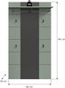 Garderobenpaneel >Canu< in Basalt Grau / Smoke Green - 141x80x29cm (BxHxT) Bild 3