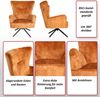 Lounge-Sessel HWC-L63, Cocktailsessel Polstersessel Relaxsessel, drehbar, vintage Samt Metall ~ gold-braun Bild 2