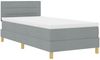 vidaXL LED Boxspringbett mit Kopfteil Hellgrau 80 x 200 cm Stoff 3342317 Bild 2