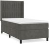 vidaXL Boxspringbett mit Matratze Dunkelgrau 90x190 cm Samt 3132772 Bild 2